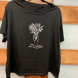 Shein Black Graphic Short Sleeve Top 3X